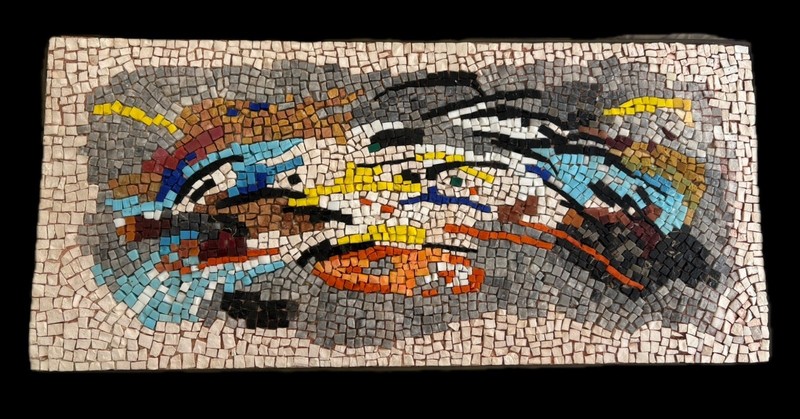 1960s Mid century Modern Abstract Mosaic by Unknown / Framed