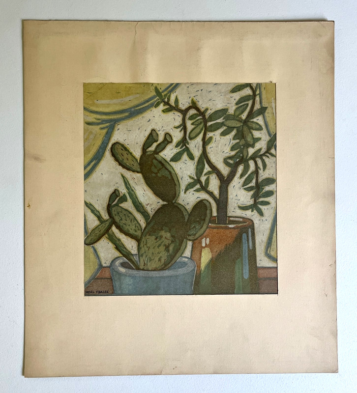 Antique ‘The Cactus Garden’ Watercolor Painting by Hazel Frazee, Chicago