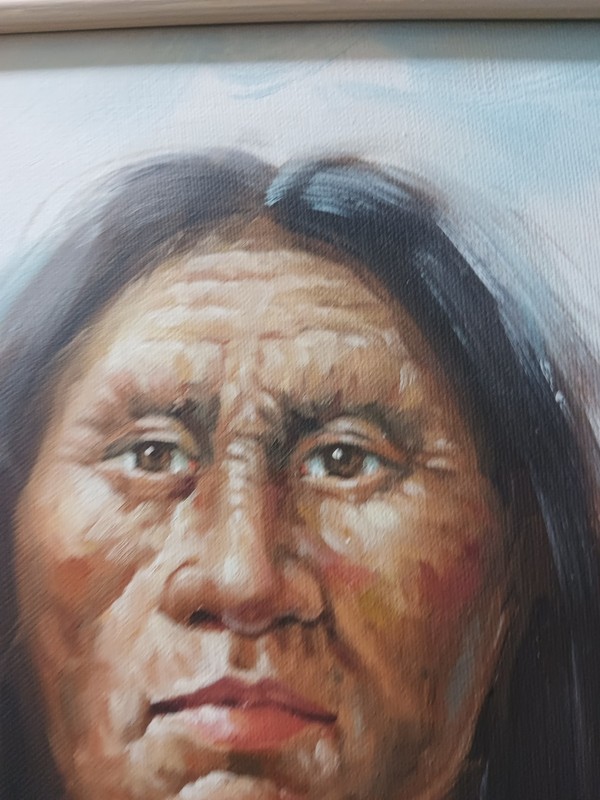 Original Oil Painting Native American Indian signed by A. Norman gallery
