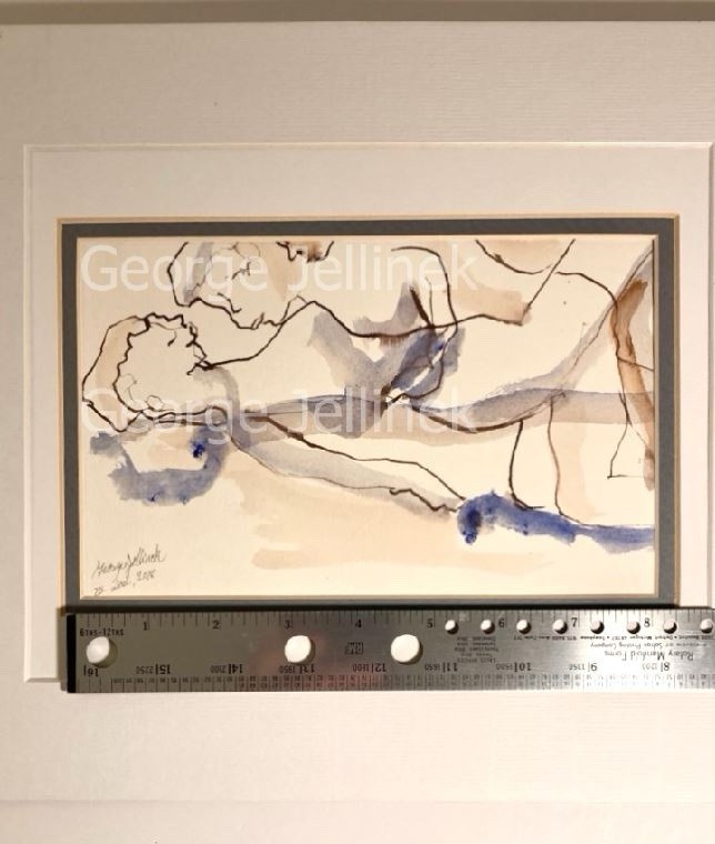 2000s Abstract Figurative Erotic Watercolor Painting George Jellinek New York gallery