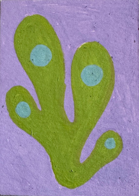 ACEO Original Acrylic Abstract Coral Reef Mini Art by Bri Sander 3.5 x 2.5” OOAK