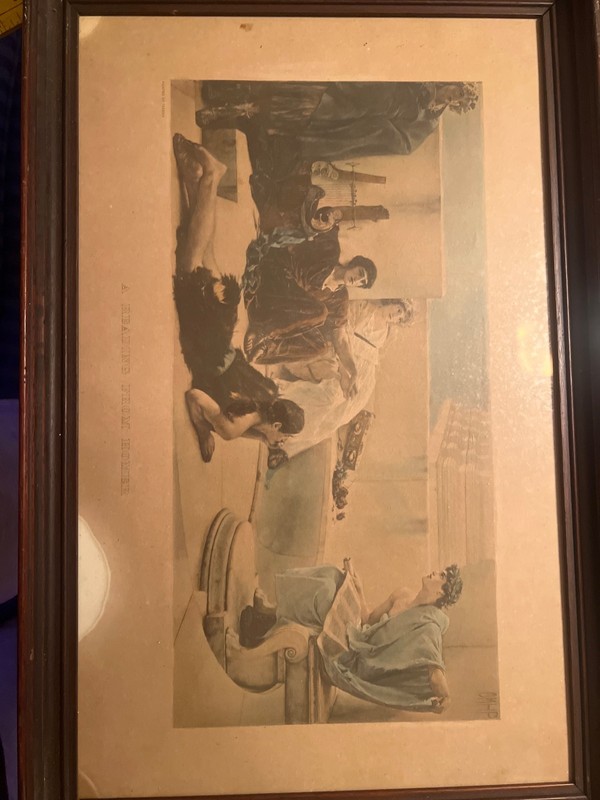 Antique “A reading from homer»by Sir Lawrence Alma-Tadema Antique Art Print