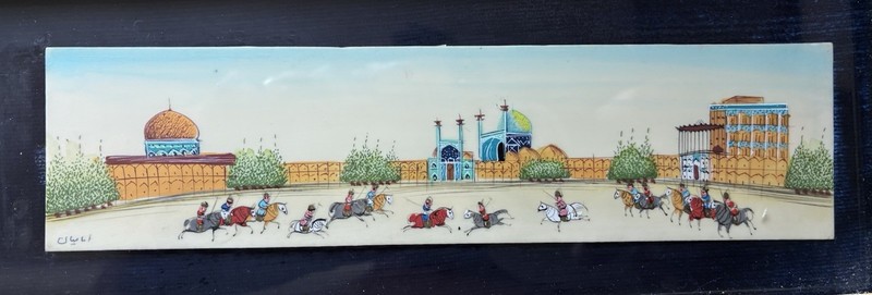 PERSIAN MINIATURE PAINTING on BONE with a KHATAM FRAME SIGNED By Artist *RARE* gallery