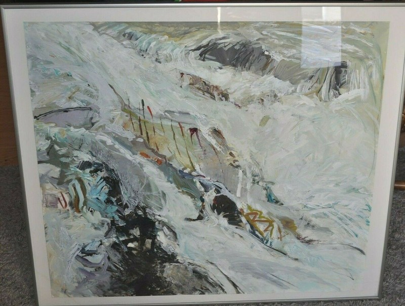 Anne DeCoster «Rapids» 1988 28″ x 32″ Oil Painting 30.5″ x 36″ Frame MN Artist