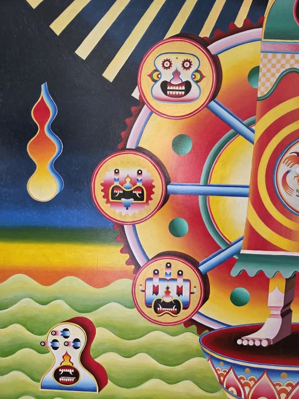 Yu Maeda-" The Buddha"- 3x4ft Original Acrylic Painting- Wood Panel gallery