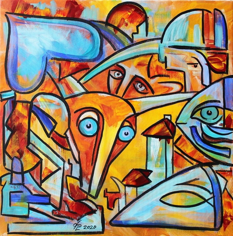 Painting ORIGINAL Oil canvas ABSTRACT contemporary ART modern by Pronkin 2020