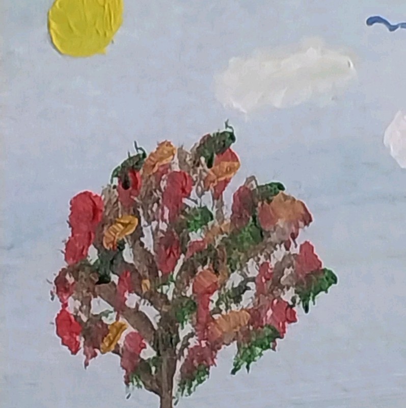 ACEO Original Art Painting ATC Collectible Tiny Tree FALL Nature