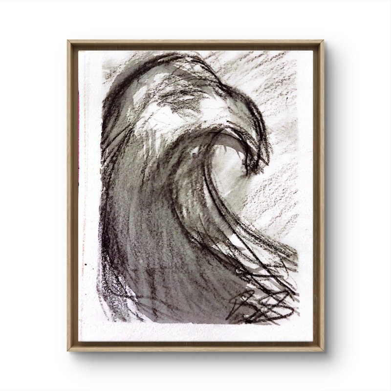 Bird Spiral Abstract Expressionist Original Watercolor Painting ACEO gallery