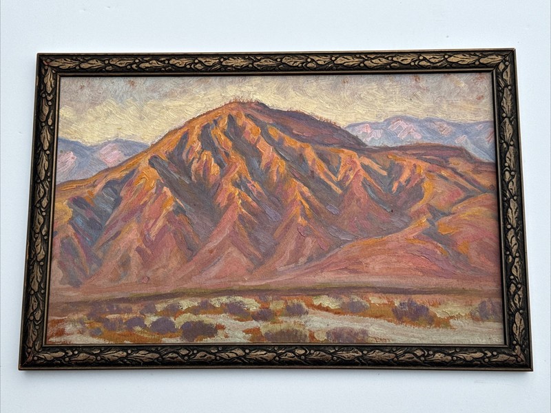 ANTIQUE CALIFORNIA LANDSCAPE PAINTING IMPRESSIONIST DESERT PLEIN AIR SKETCH 1920