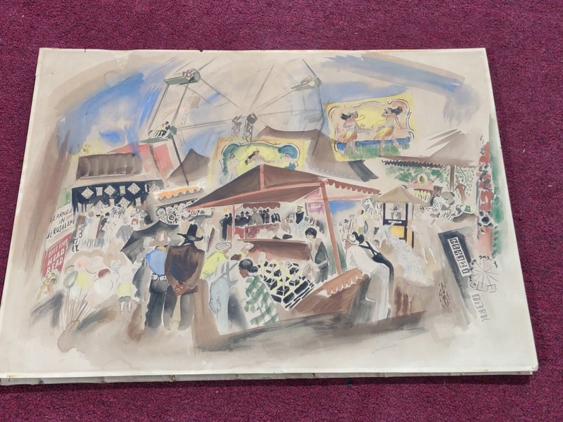 Antique 1920-30’s Listed Artist John Ward Lockwood NEW MEXICO Orig. WATERCOLOR