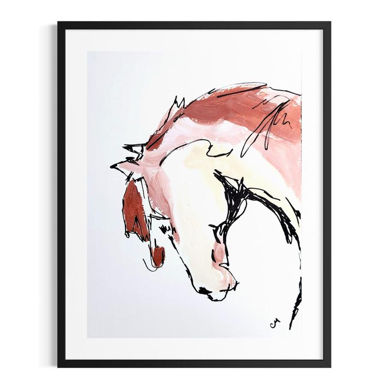 Original Abstract Horse 9×12 Painting Acrylic Earth Tones Wall Art Living Room