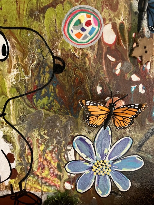Peanuts characters surrealistic abstract colorful aquatic layers gallery