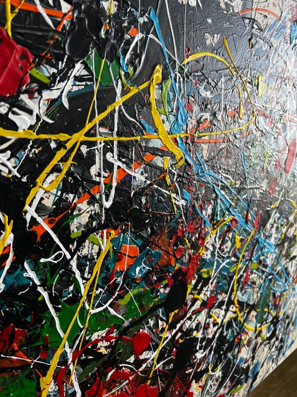 Jackson Pollock Inspired Art | Huge Vibrant Abstract Splatter Canvas Wall Decor gallery