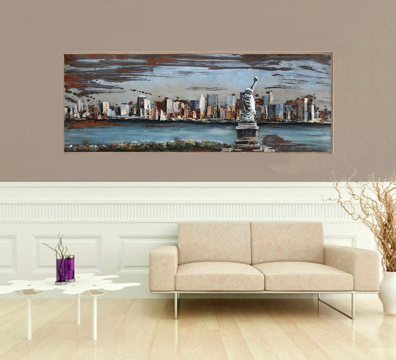 Abstract Modern Artwork Art 3D Wall Mount Painting on all Metal Canvas NEW Gift