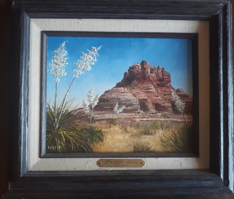 Bell Rock-Sedona Vintage Arizona Landscape Framed Painting by Marie Wagar signed