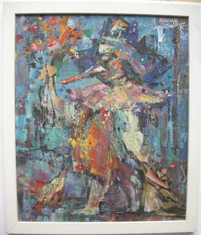 Hans Prähofer (1920-2005) Back Glass Picture Pinocchio Signed 1991 Framed