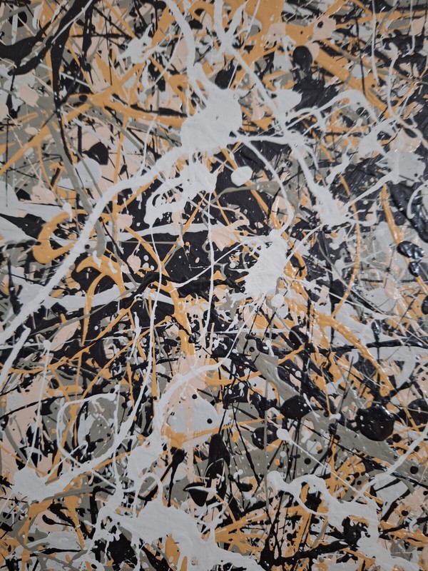 Original Abstract Action Painting jackson pollock style signed art decor paint gallery
