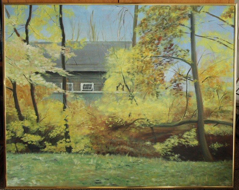 Original Oil on Canvas «Locust Farm» by Ross D Jahnig