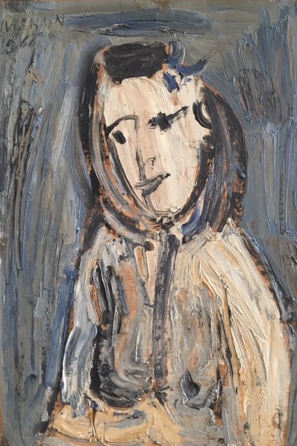 Richard Mandin. » Portrait» Oil on Cardboard, dated 1966. v 163