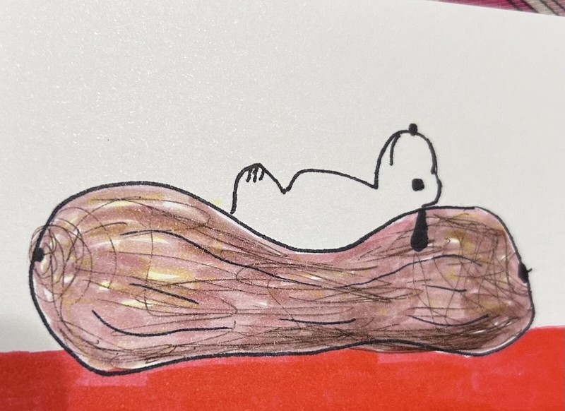 1Original Dog Marker art card ACEO dorisann1022 Puppy Peanuts 🥜 Cartoon