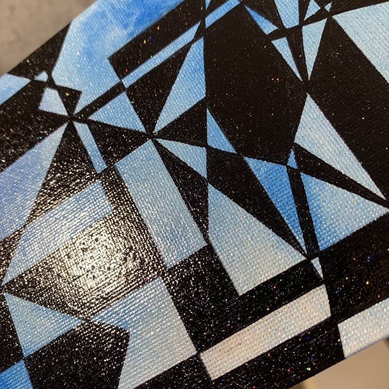 Original 5" X 7" Abstract Acrylic Painting On Canvas Panel With Easel gallery