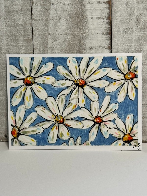 Flower Pattern ACEO Print Set, Complete Series, Floral Artwork, Colorful Daisies gallery