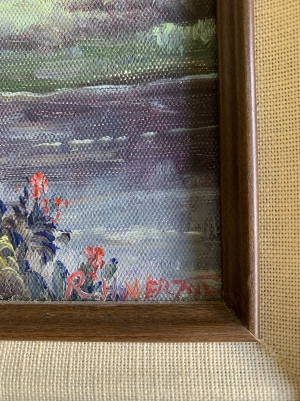 Original Signed Set Of 4 Vintage Oil On Board Painting Landscape Scenes Framed gallery
