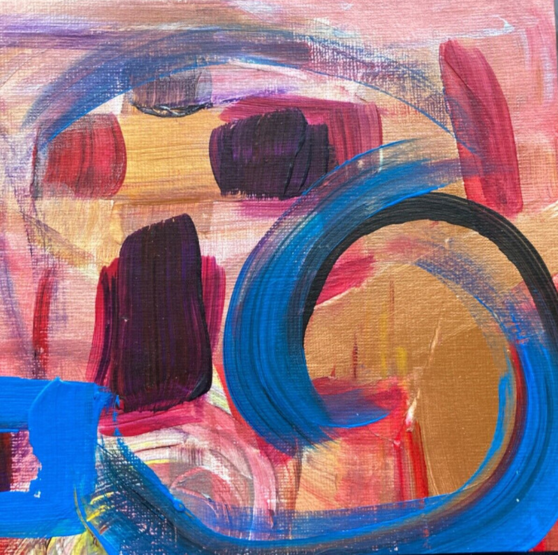 ABCD ABSTRACTS (set of 4) original abstract paintings each 6x6 inches MHS gallery