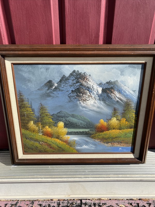 Mountain Landscape – Oil Painting signed Bond – 30 Oct 1985
