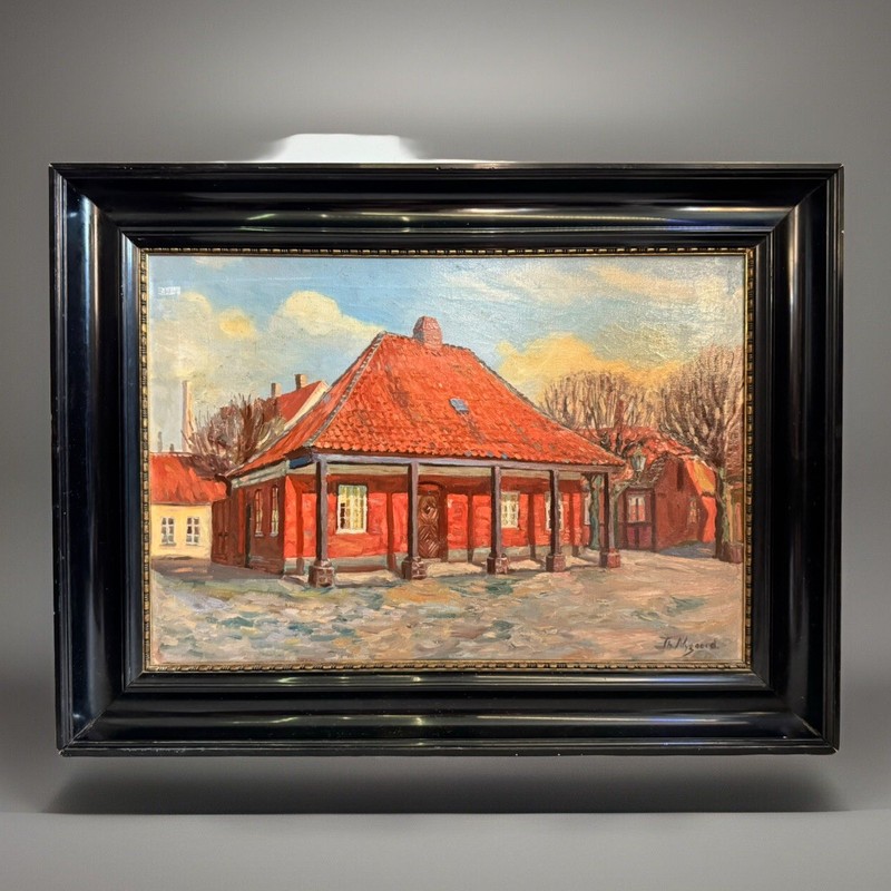 Nygaard, Thorvald, Early 1900s Antique Danish Painting- Nordic Building gallery