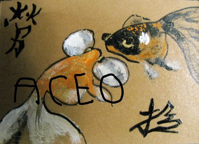 A1238 ORIGINAL ACRYLIC ACEO PAINTING BY LJH "PUFFER FISH'' gallery