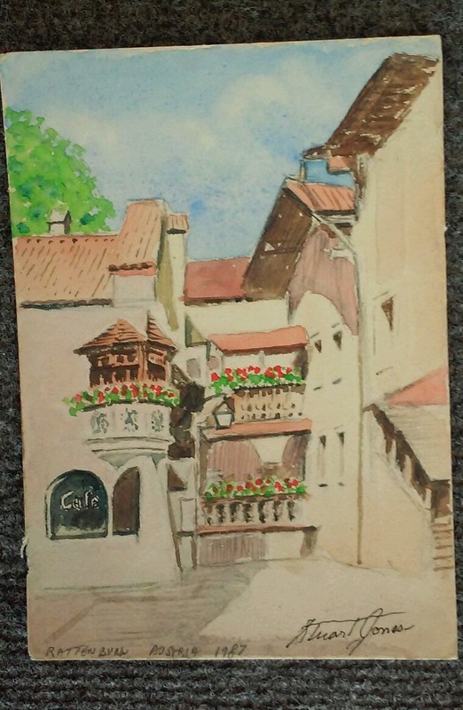 ’87 Watercolor En Plein Air Rattenburg Austria by Stuart Jones 5×7″