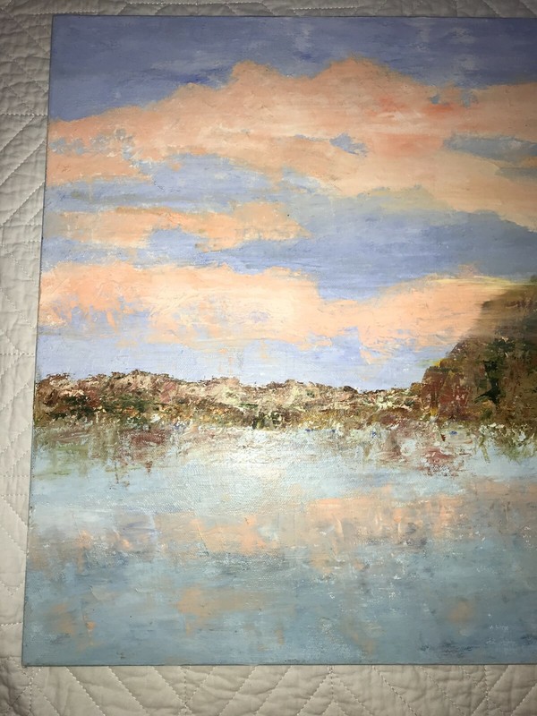 SUNSET seascape coast beach ocean rocks hand painted oil original PAINTING by SW gallery