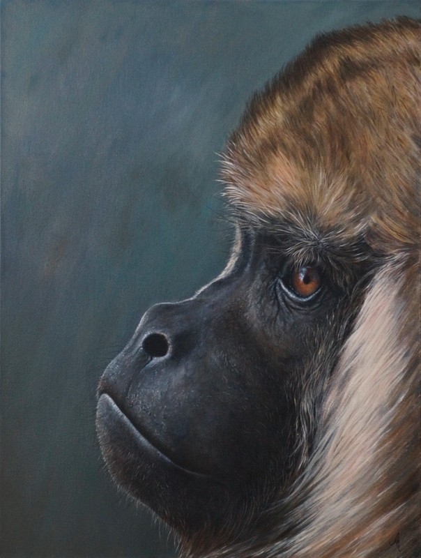 Original Acrylic Howler Monkey Painting Wildlife Art by Andrea Hennings