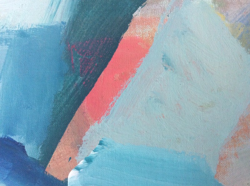 Original Sally King Benedict Signed Abstract Art On 12” X 16” Linen Canvas Panel gallery