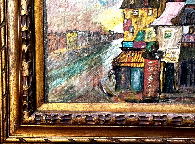 VTG Mid-20th C Original Realistic O/B Genre Scene "Old Paris", Signed/Framed! gallery