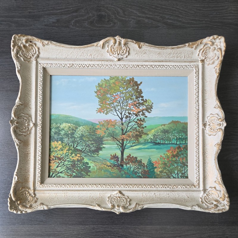 Original Mid Century Canadian Landscape Oil Painting On Board R.G.Maurice Framed
