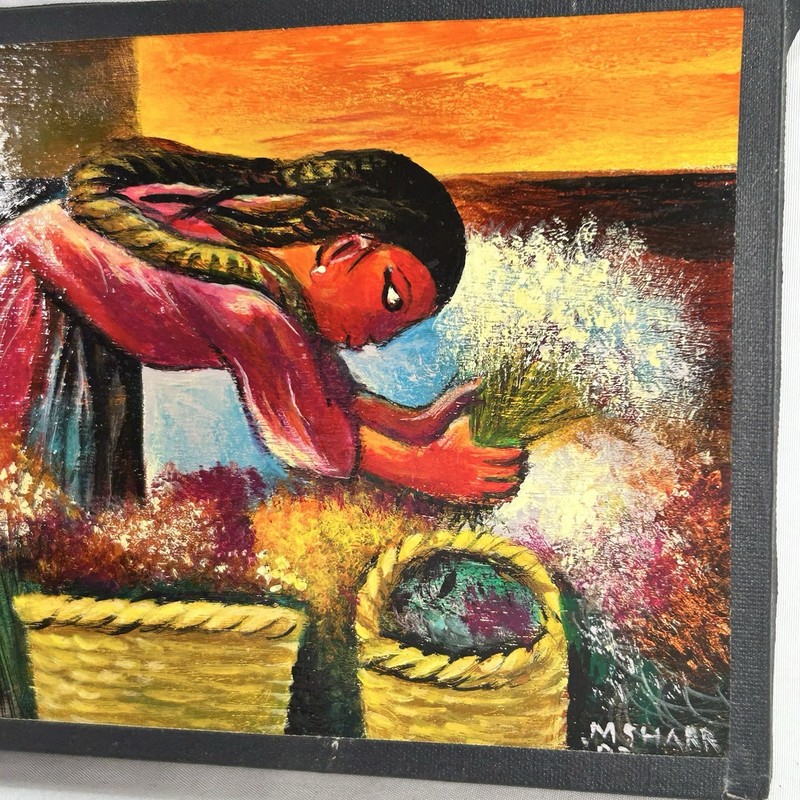 Simon Silva Amor A Todas Horas Signed Chicano Painting Mexican American Folk Art gallery
