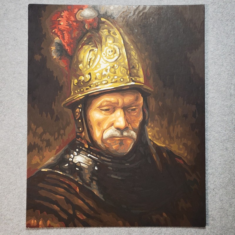 The Man With The Golden Helmet Completed Paint By Number Unframed Canvas Board