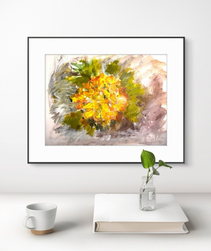 SAMATOWIC Original Abstract Flowers 9X12 Paper Colorful Impressionist Signed 9 gallery