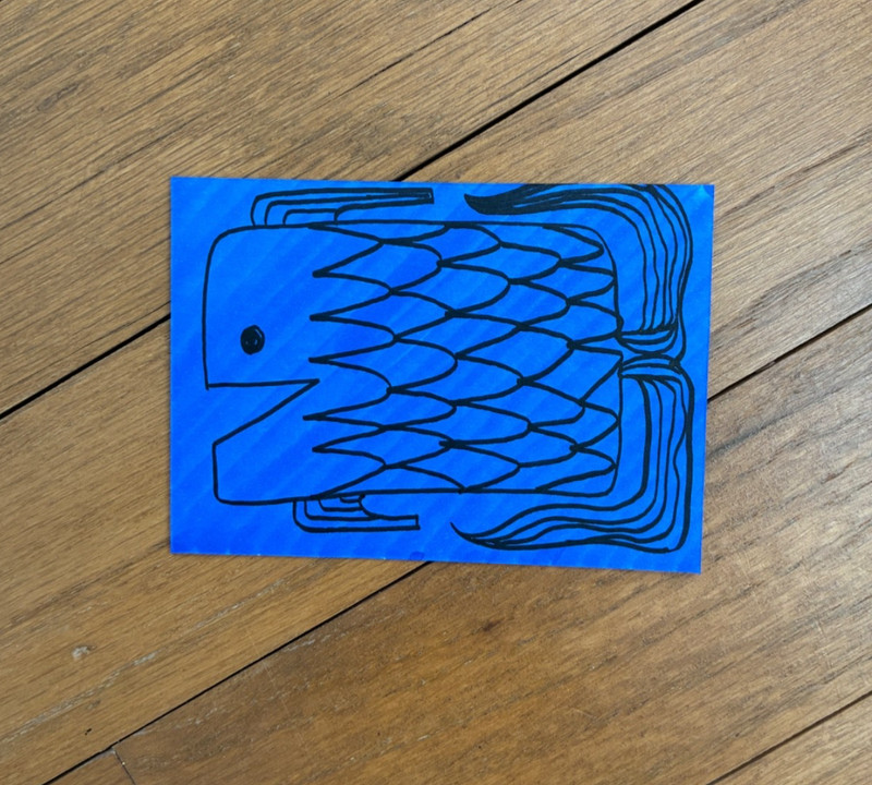 ACEO Original Art «Big Fish» – 2.5×3.5″ Marker and Pen on Paper