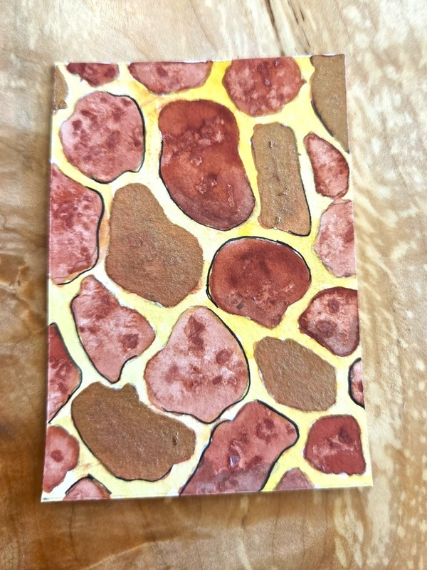 ACEO Art Card, Giraffe Animal Print, Watercolor, 2.5×3.5in