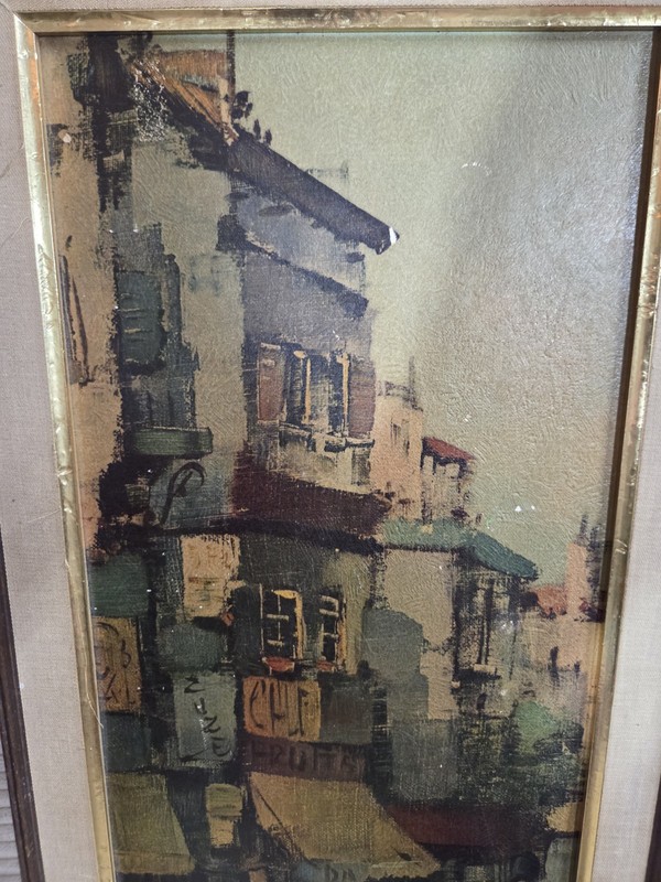 "Paris in the Spring" PAUL ROMIER VTG ART PRINT Paris 1960s Mid-Century gallery