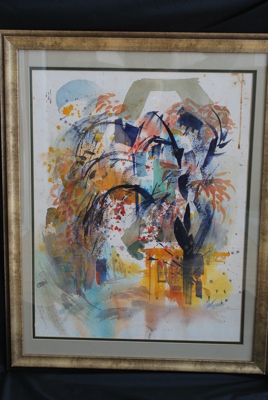 Vintage 1969 Colorful Original Watercolor Painting of Port Costa, California