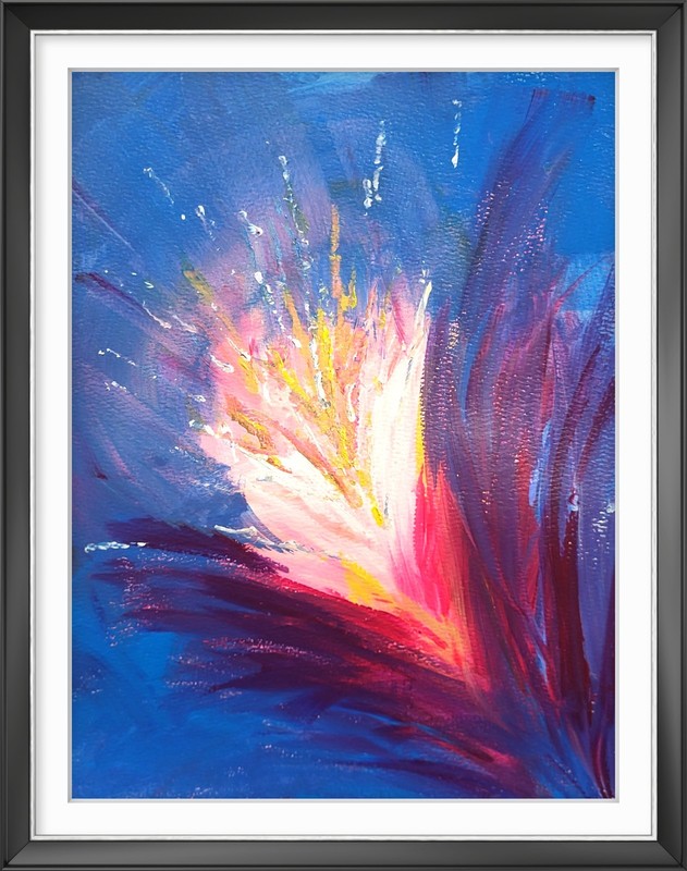 Original Floral Abstract Paper 9 x 12 Modern Fine Art Contemporary Wall Art