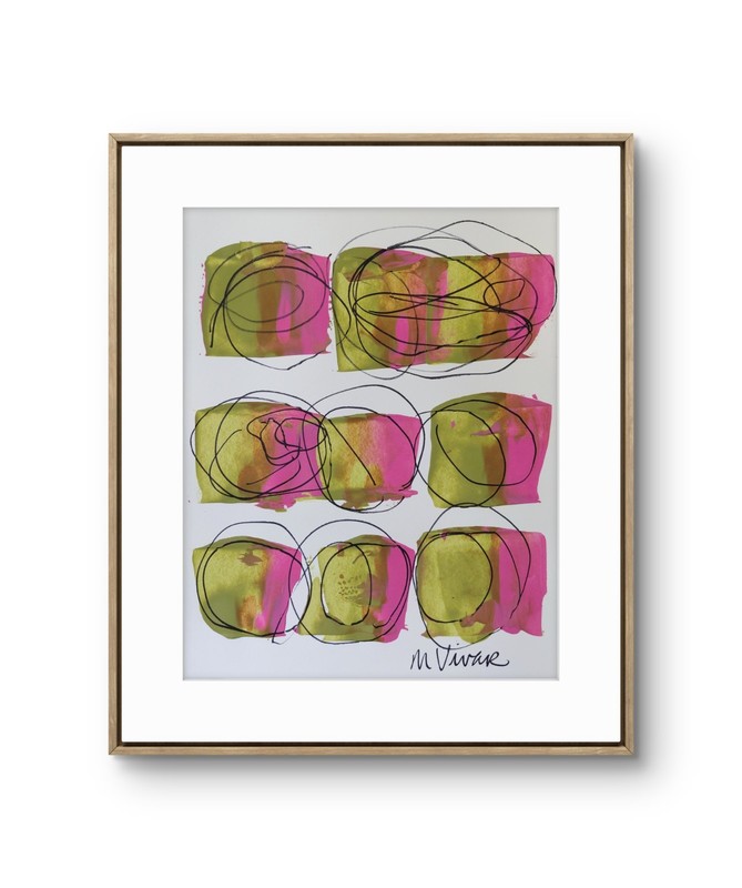 MONA VIVAR 14 x 11 Colorful Modern Art Acrylic Original Painting On Canvas gallery