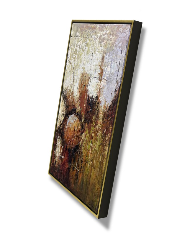 Hungryartist - red&brown theme abstrat original oil painting on canvas 24x36 gallery