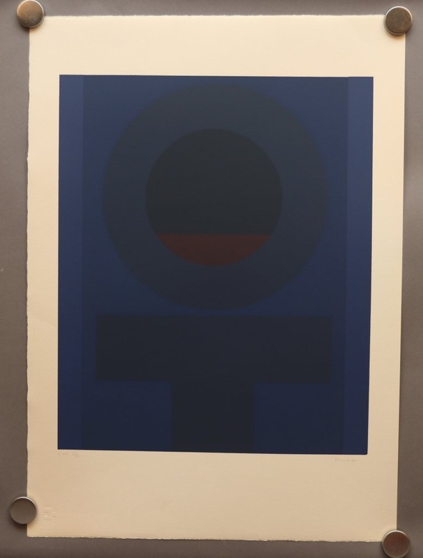 Fritz RUOFF Nürtingen 1906-86 - Geometrische Komposition in Dunkelblau - 8/121