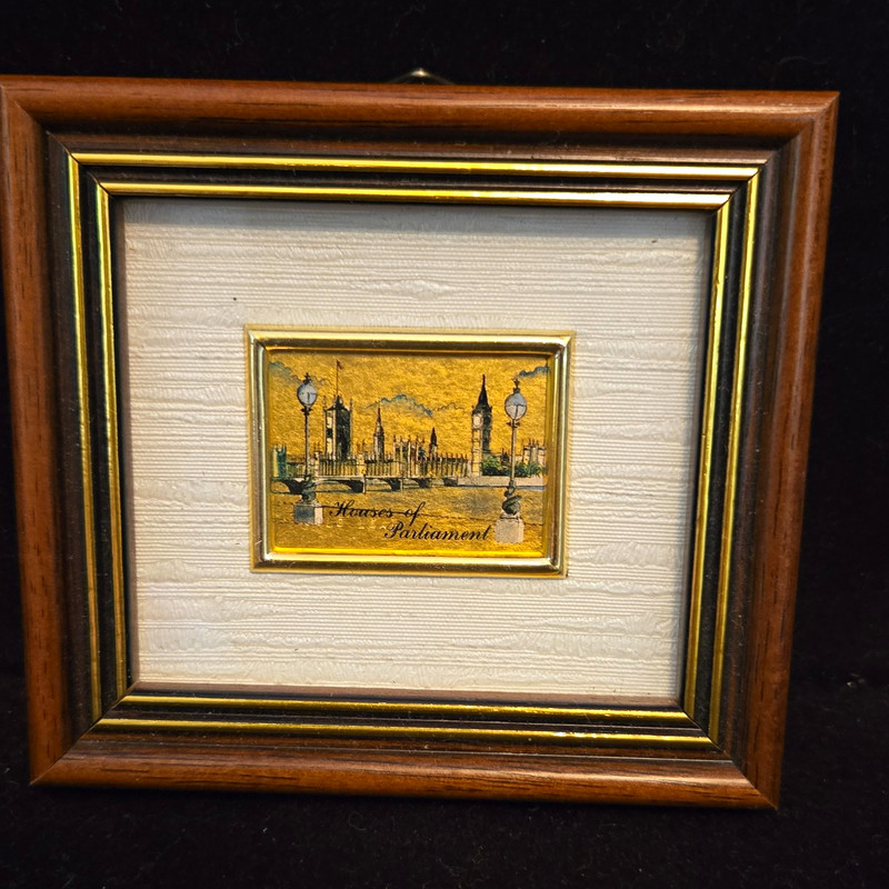 Barnett of London 23kt Gold Leaf Houses of Parliament Miniature Framed 4×3