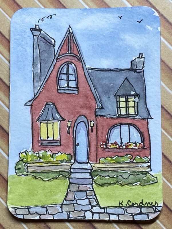 ACEO Original, House, House #3, Kimberly Cordner